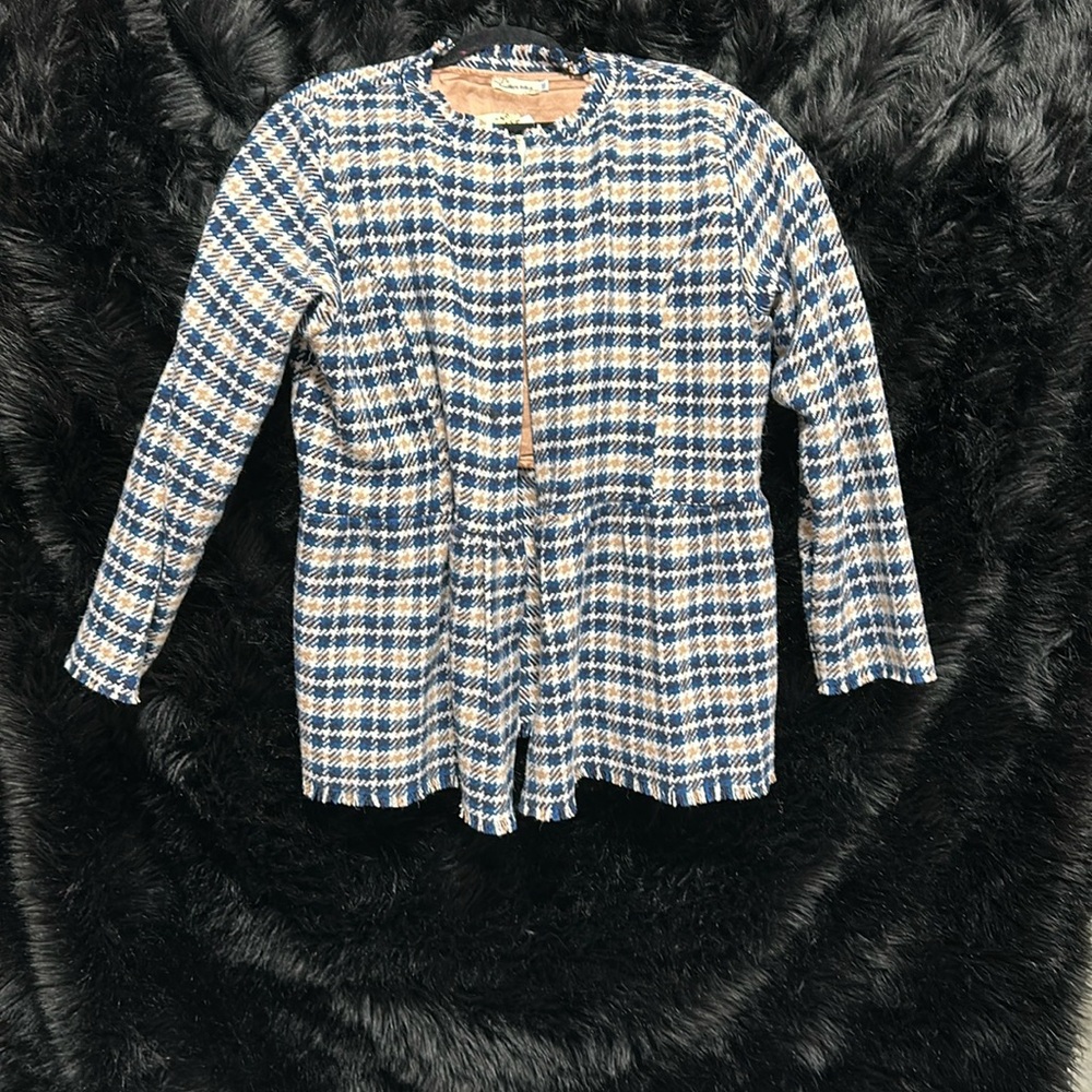 Southern Stitch Blue n Tan checkered tweed jacket /‎ Size XXL / H-101 / NWT